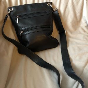 Margot black pebbled leather crossbody